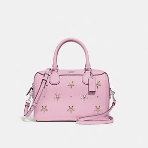 Coach Mini Bennett Satchel With Allover Studs Pink
